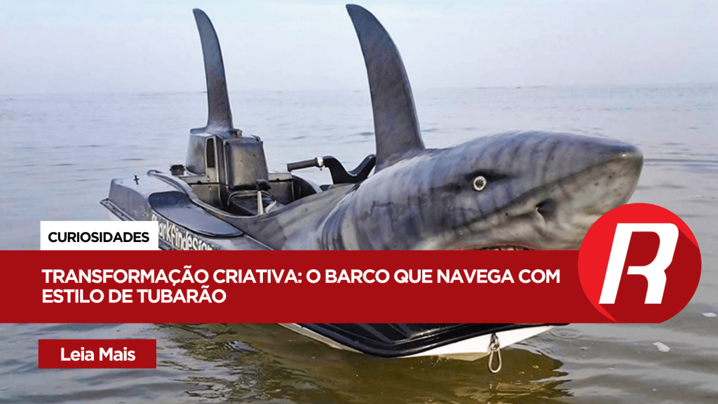 Artista britânico transforma barco a jato dos anos 70 em ‘Barco Tubarão’