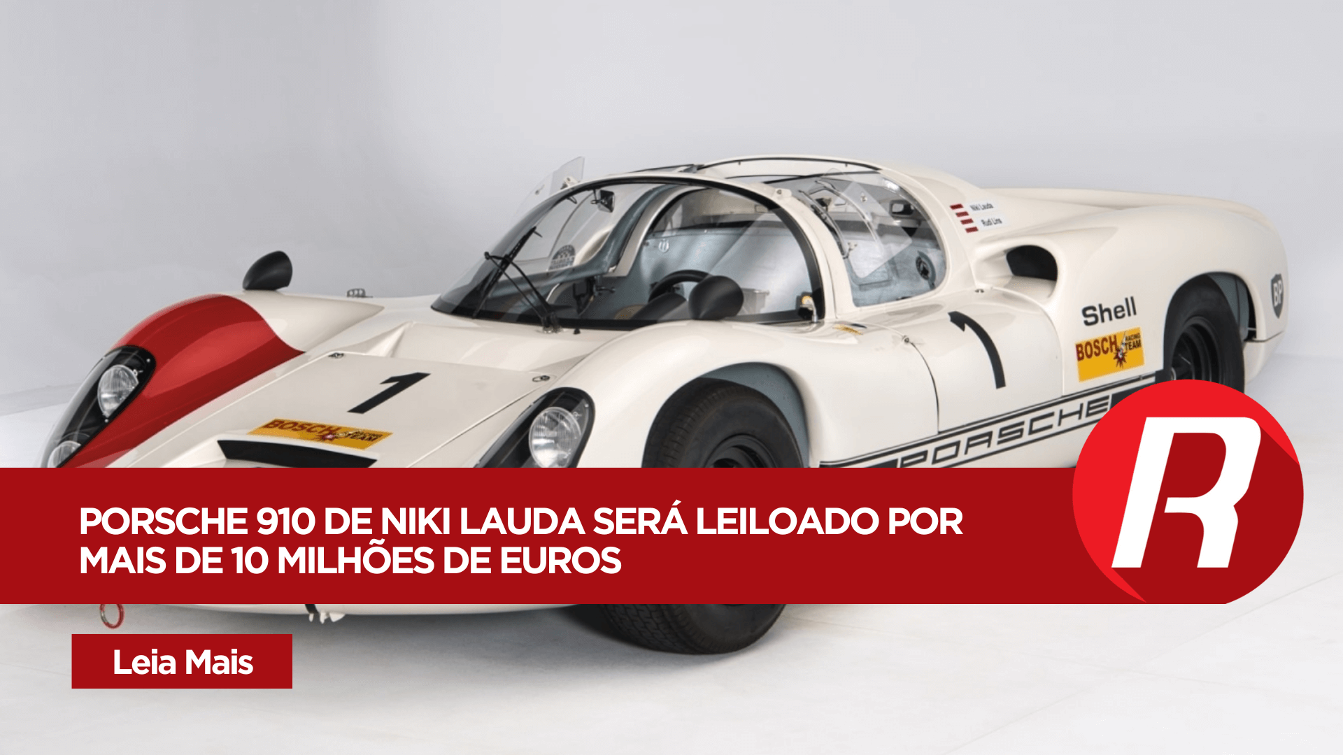 Porsche 910 de Niki Lauda vai a leilão: primeiro exemplar restaurado com motor original de seis cilindros boxer