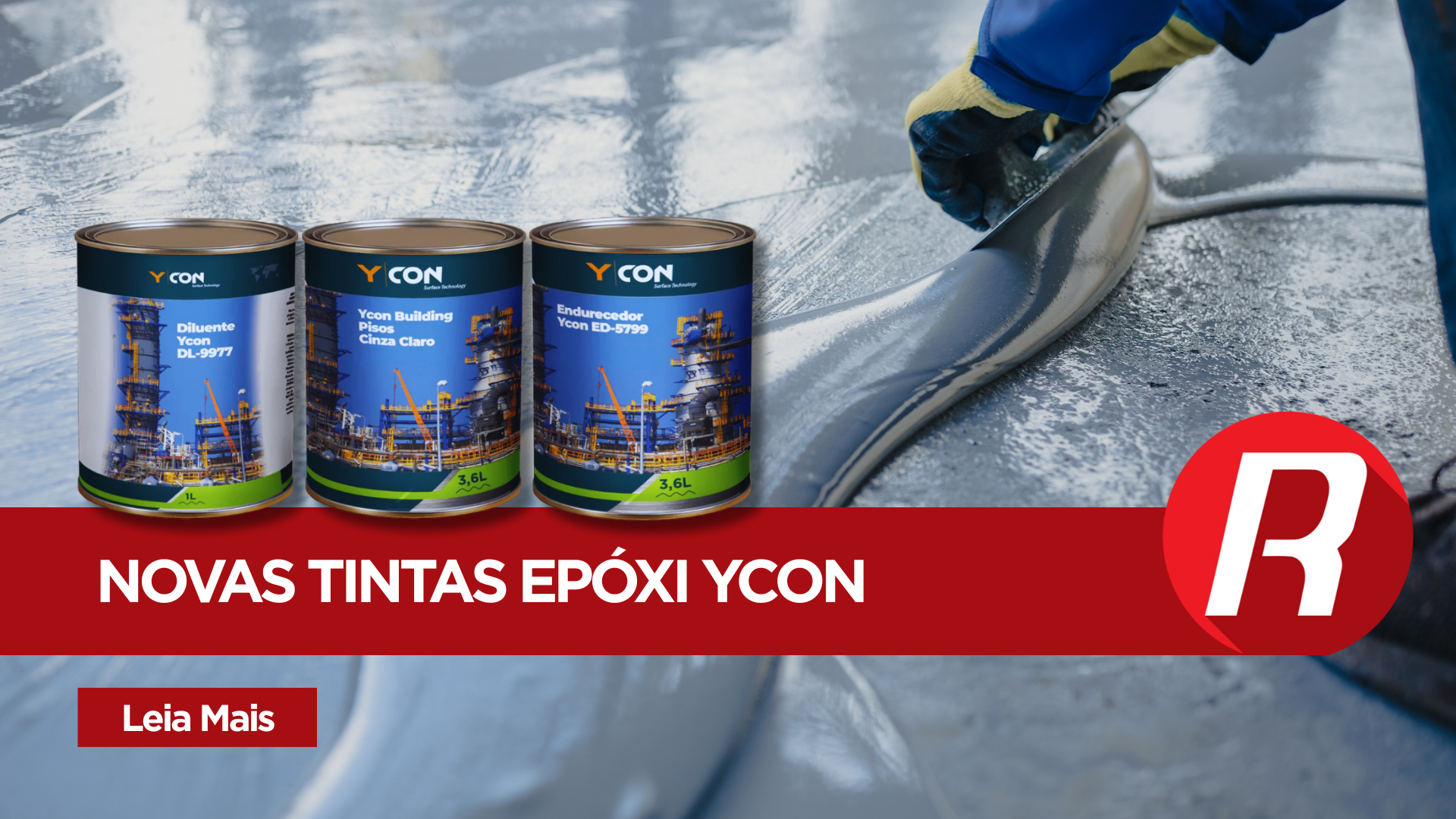 Tinta Epóxi cinza para pisos YCON Building