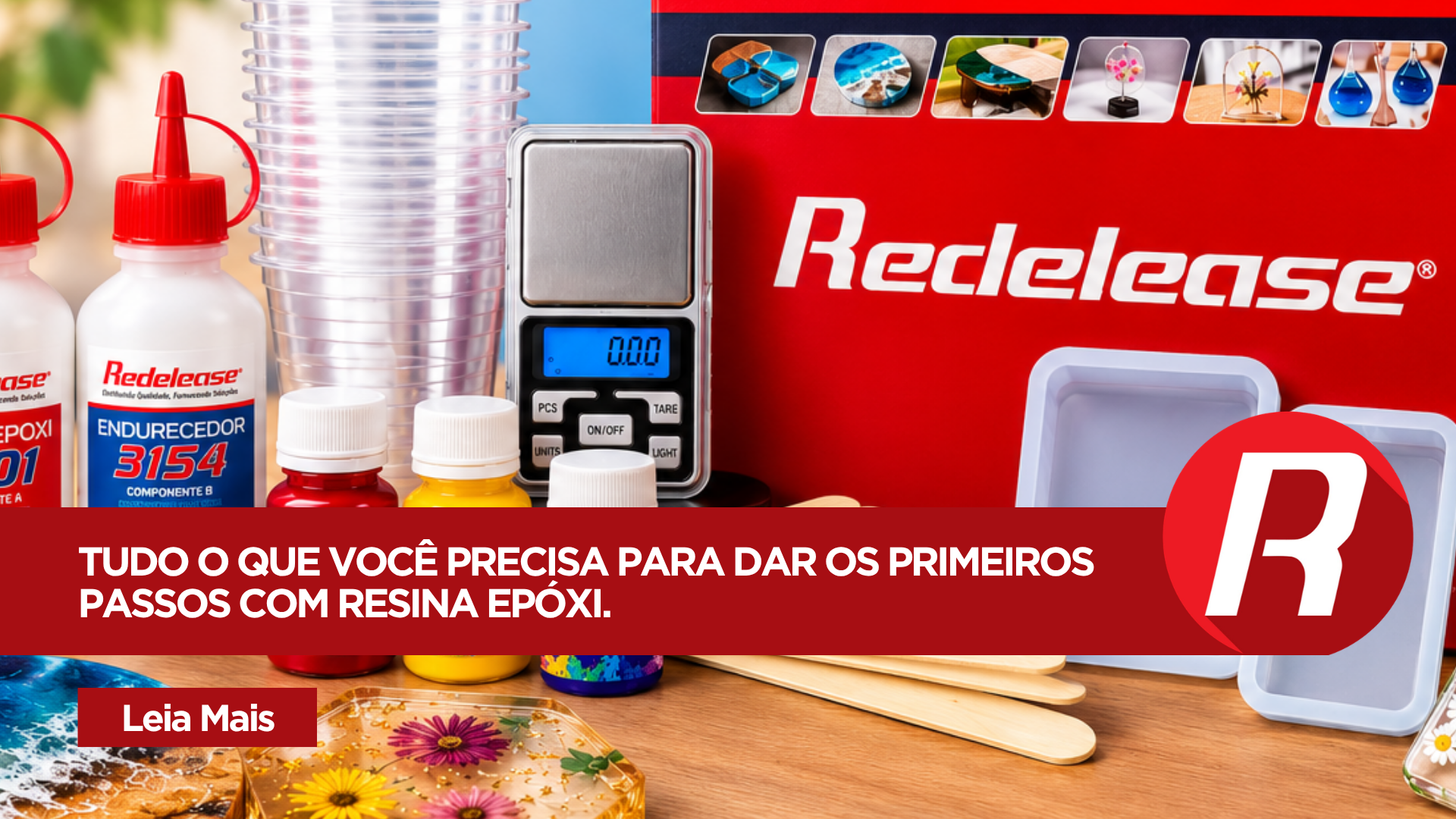 Kit Resina Epóxi Iniciante Redelease: comece a criar suas primeiras peças